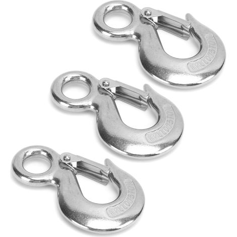 Lot de 3 crochets à œillet coulissants avec verrou de sécurité, en acier inoxydable, pour levage marin, élingue de 0,75 T (1/5)