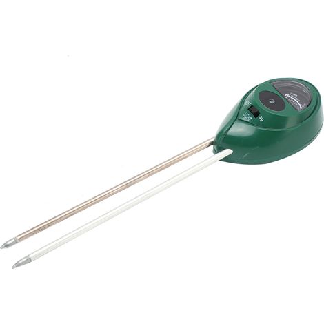 Testeur de sol trois-en-un : mesure de l'humidité du sol, du pH, de la luminosité et de l'acidité du jardin avec sonde ronde. (1/5)