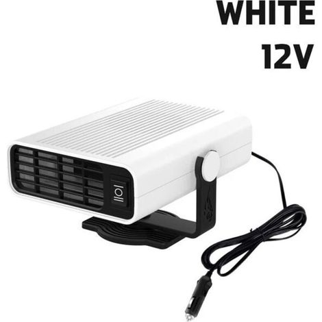 Chauffage de voiture 12V  24V   120W Portable 360 degrés réglable ventilateur de chauffage électrique purificateur d'air pare-brise anti-buée dégivreur,France,White 12V pratique