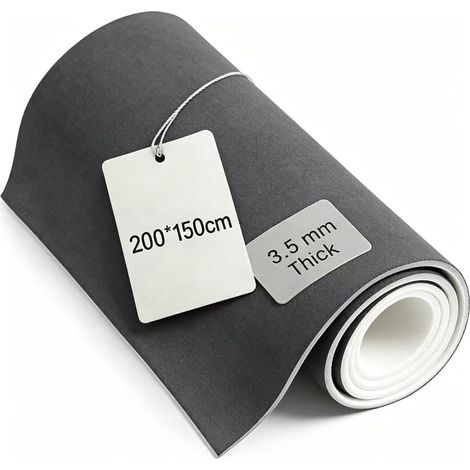Tissu pour ciel de toit de voiture non autocollant - Tissu microfibre de 3,5 mm d'épaisseur - Indéformable et lisse - 200 × 150 cm - Pour ciel de véhicule, piliers et coffre - Gris foncé