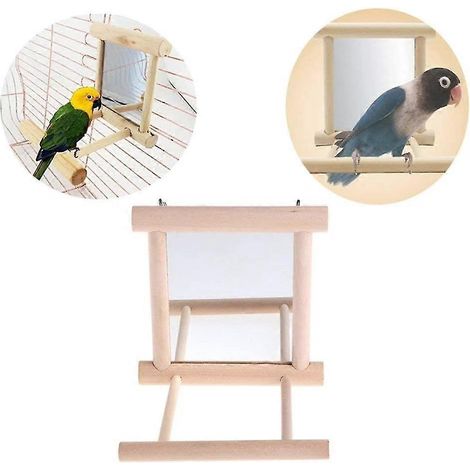 Balançoire suspendue avec miroir pour perruches, conures, calopsittes, aras, cage naturelle (1/5)