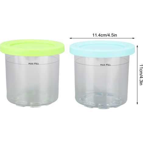 600ml Ice Container for Ninja NC299AMZ and NC300S – Pack of 2, BPA-free, ABS/PC, blue and green (1/4)