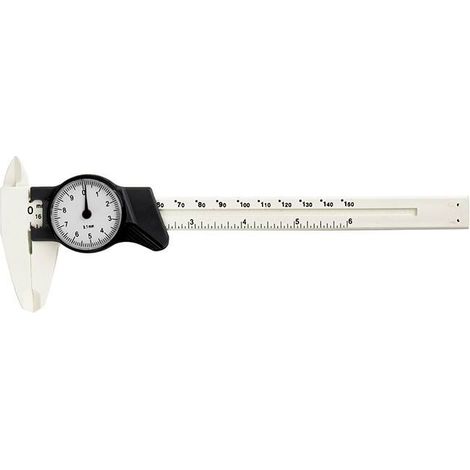 0–150 mm Messschieber aus Kunststoff, Messschieber mit Messuhr, Lineal, Messgerät, professionelle Messwerkzeuge für die Maßmessung (weiß)