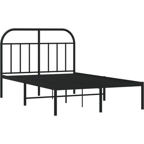vidaXL Cadre de lit métal sans matelas avec tête de lit noir 120x200cm (1/5)