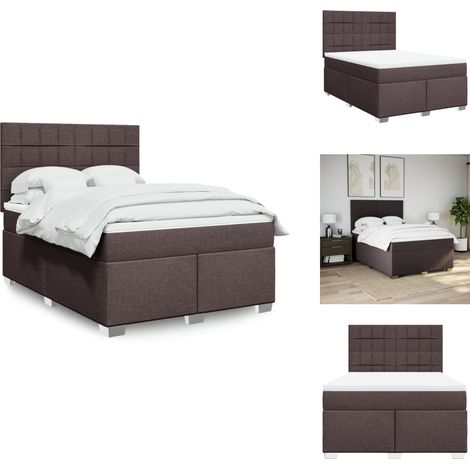 Sommier à lattes de lit avec matelas Marron foncé 140x190 cm - Sommier À Lattes De Lit - Sommiers À Lattes De Lit - Lit - Meuble De Chambre À Coucher (1/5)