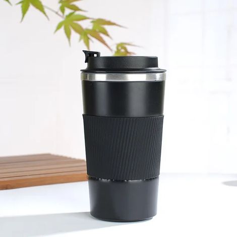 510 ml en acier inoxydable tasse à café tasse sous vide anti-dérapant voyage voiture thermos noir (1/5)