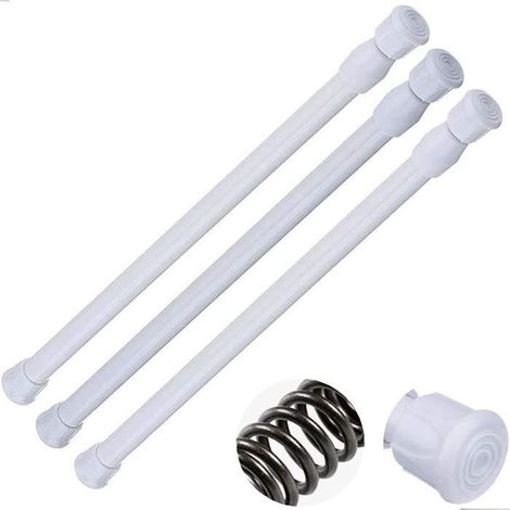Lot de 3 tringles à rideaux extensibles pour rideaux, armoires, penderie, tringle télescopique pour rideaux de fenêtre, [342] (1/4)