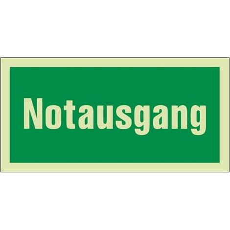 Rettungszeichen BGV A8 L297xB148mm Notausgang grün/weiß Folie (1/3)