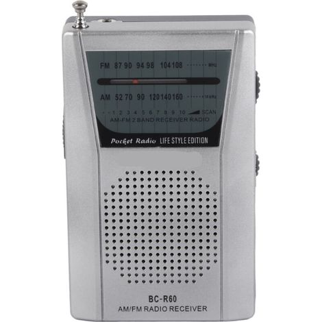 Tragbares digitales AM/FM-Radio mit Speicherfunktion und einfacher manueller Sendersuche - BCR60 (AA-Batterien im Lieferumfang enthalten) (1/5)