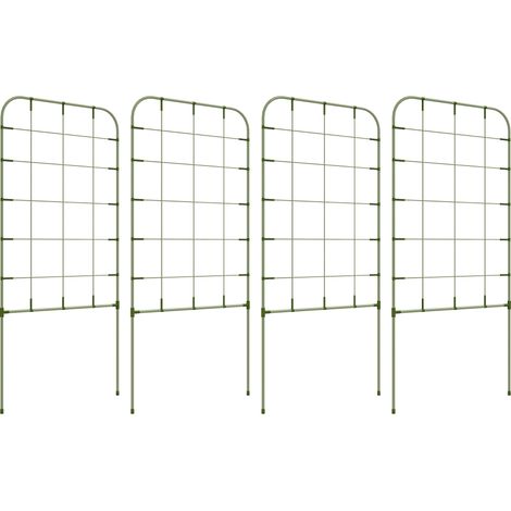 Beyamis 4-teiliges Rankgitter-Set aus Stahl für Kletterpflanzen und Dekoration, 40 x 90 cm, Grün