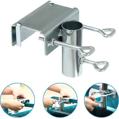 Pince Support Universel pour Parasol – Compact et Stable sur Balcon, Terrasse, Jardin, Plage ou Patio (1/4)
