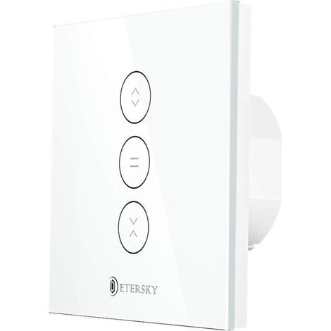 Interrupteur Volet Roulant Connecté, Commutateur Intelligent Volet Roulant Stores Connecté, Interrupteur Tactile Peut Éteindre la LED, Timer - 1 Packs (1/4)