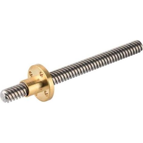 Tige de Vis T8 8mm Tige Filetée de Vis Trapézoïdale & Écrou en Laiton pour informatique imprimante 100mm / 3,94 pouces (1/4)