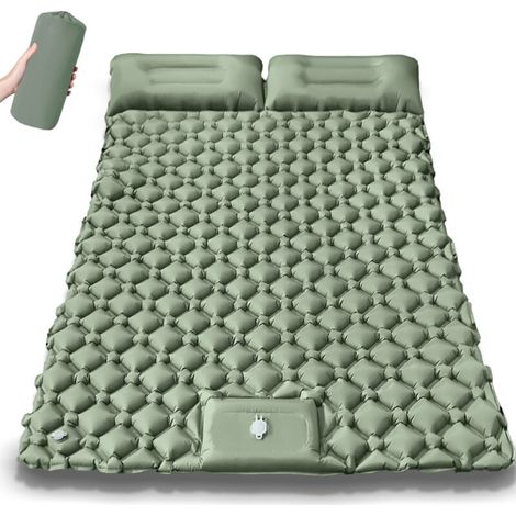 RHG Matelas Camping 2 Personnes, 190 125cm Auto-gonflants Matelas, Gonflable Camping imperméable avec Oreiller e Pompe à Pieds, pour randonnée, Tente, Plage
