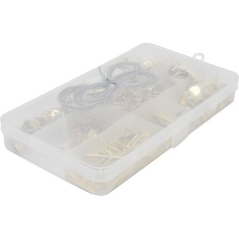 250-teiliges Bilderrahmenhaken-Set, Sortiment an Aufhängehaken mit Aufbewahrungsbox (1/5)