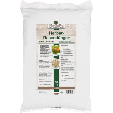 HaGaFe Herbstrasendünger Herbst Rasendünger Kaliumdünger für Frosthärte Blend-Granulat 1 x 10kg (1/5)
