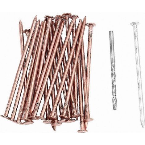 Clous en cuivre 3,5 pouces, lot de 25 pour abattage d'arbres, pointes robustes de qualité supérieure, idéales pour élimination de souches, fixation naturelle, résistantes à la corrosion, usage profess (1/5)