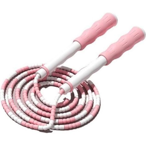 Corde A Sauter Segmentee - Démêlée - Réglable En Longueur - Antidérapante - Rose - 1 Piece (1/4)