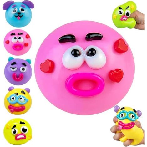 Nouveau Smushers Dog Face Swap Squishy, jouet anti-stress doux à remontée lente, peluche animal mignonne pour soulager le stress et l'anxiété des adultes (1 pièce) Rose