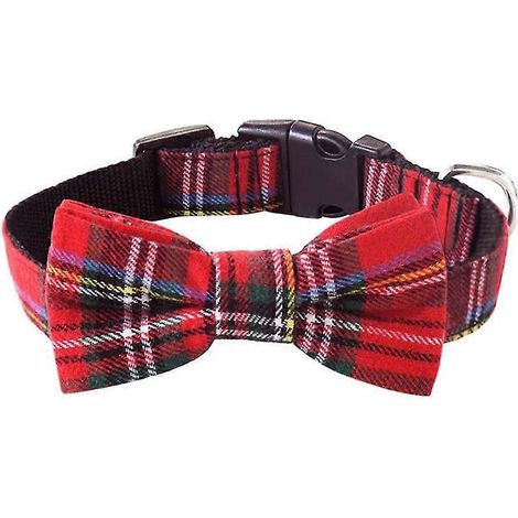 Weihnachtshalsband aus Wolle mit warmer und weicher Nylonschleife für Hunde-S-Red