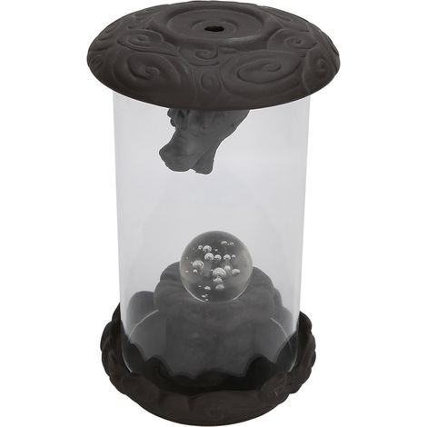 Brûleur d'Encens à Effet Cascade Dragon, Porcelaine Rouge avec LED, Décor Éolien Créatif pour Maison (1/5)