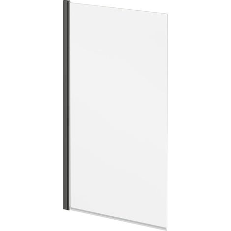 Colore Square Gunmetal Grey 770mm Single Section Bath Shower Screen (1/4)