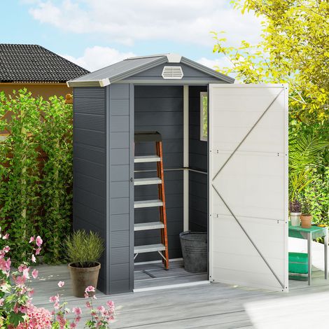 Abri de jardin, 1,1 m², avec toit en pente, 133 x 102 x 180/208 cm (1/5)
