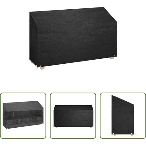 Housse de meubles d'extérieur -  Housse de banc de jardin 12 œillets 210x70x70/88cm polyéthylène (1/5)