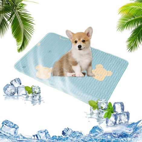 Tapis rafraîchissant vert pour chien et chat, 40x30cm, antidérapant, réutilisable, pliable, refroidissement automatique, idéal pour petits animaux (1/5)