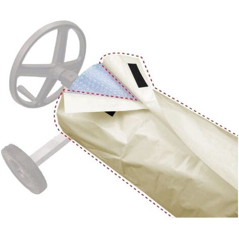 QORVA-Couverture Enrouleur Piscine En Tissu Imperméable, Housse De Protection Solaire tanche Couverture De Protection Enrouleur Pare-Soleil, Anti-Poussière, Pour Jardin Extérieur——550×96cm