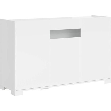 Madia 3 ante 130x40x81 cm Riflesso bianco lucido