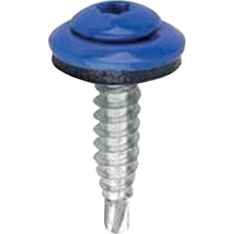 Vis de couturage acier cémenté tête cylindrique bombée torx laquée Belvis Bois, aluminium RAL 9006 4,9x20mm, 100 p - ETANCO (1/2)