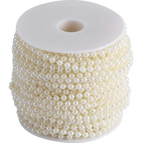 30 m/rouleau 5mm perle artificielle bricolage ornements perles rideau mariage/Festival fête décor Beige. (1/5)