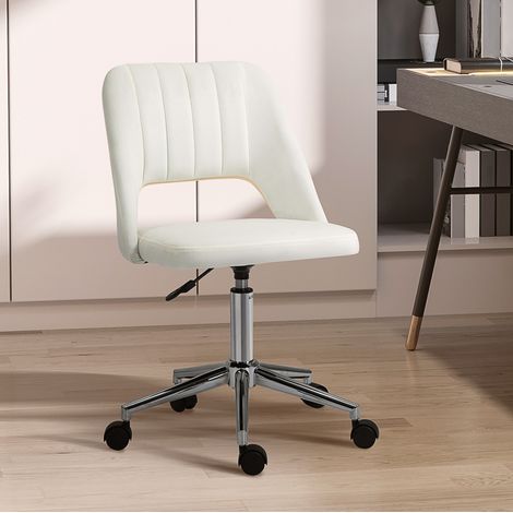 Silla giratoria ergonómica beige de poliéster OKMYHOME (1/5)