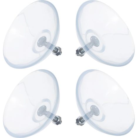 Lot de 4 Ventouses à Boulonner M6 Transparentes en Pvc 8,4 Cm pour Pieds Antidérapants de Coupe-frites Professionnels, Fixation Stable pour Plan de Travail Cuisine