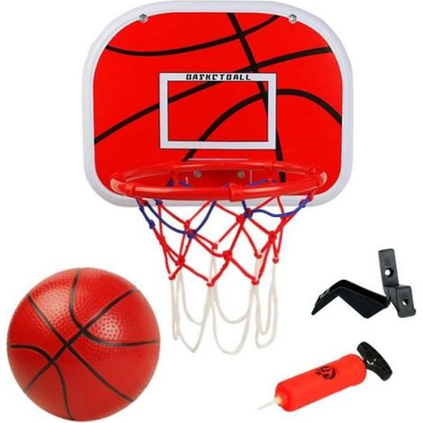 Panier de Basket pour Enfants,avec Basket-Ball Et Pompe Jante en Métal Hoop Fitness Basket en Plein Air Intérieur Jouet pour Enfant (1/3)