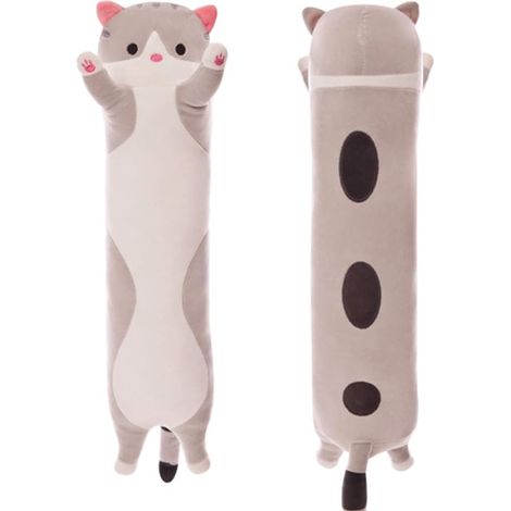 Filiyano-Coussin chat doux de 50 cm, long et moelleux, en coton. (1/5)