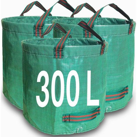 reno-Sacs ultra-resistente Bioabfallsäcke 300 Liter - 3er-Pack wiederverwendbare Säcke - Industriegewebe mit Griff - Säcke für Bioabfall/ (1/5)