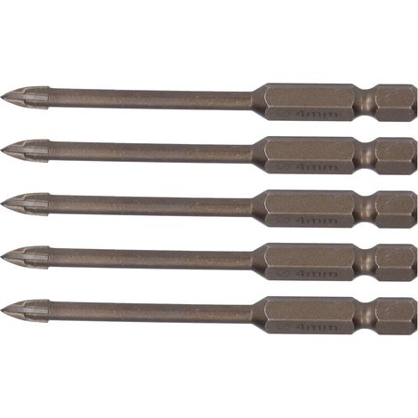 5x Meches Croisées Carbure Mandrin Hex 1/4po Pour Carrelage Verre Ceramique Beton Forets 4mm (1/5)