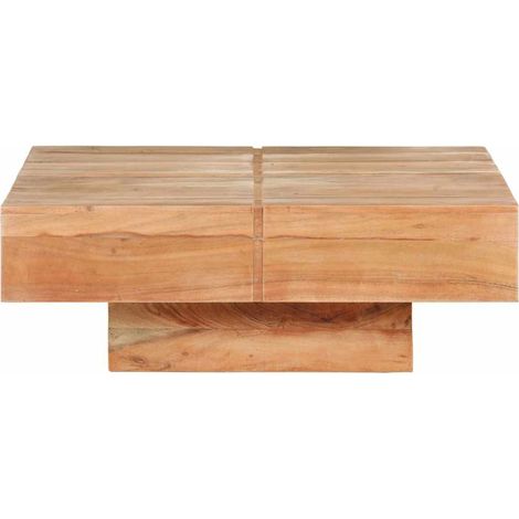 Maison Exclusive - Table basse 80x80x28 cm Bois d'acacia massif (1/5)