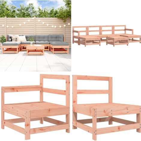 Salon de jardin 7 pcs bois massif douglas - Canapé de jardin - Bois de douglas (1/5)