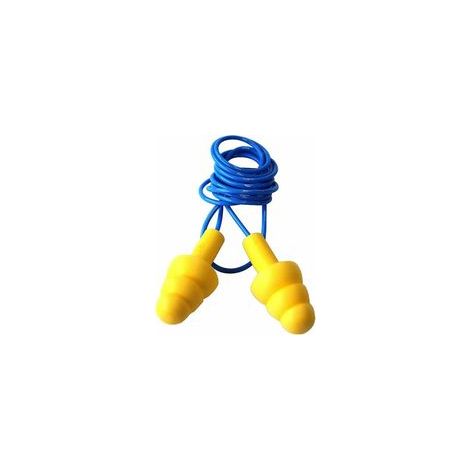Lot de 6 bouchons d’oreilles en silicone, protection auditive, jaune –