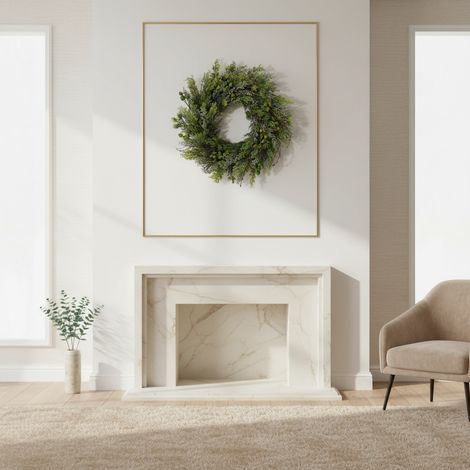 Ghirlanda natalizia in PE con fiori verdi per decorazioni natalizie -40 cm (1/5)