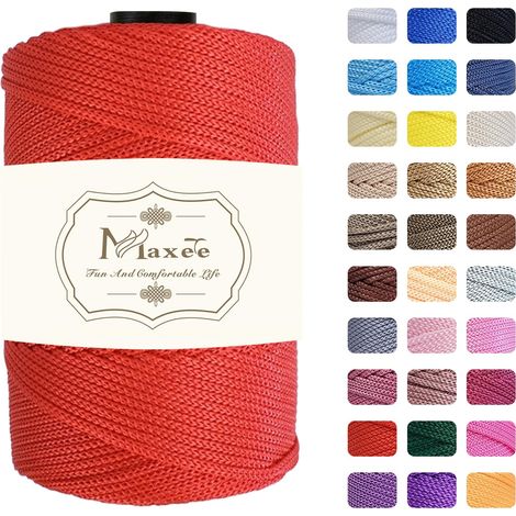 Fil de 4 mm x 200 m en polyester - Cordon en polypropylène - Pour artisanat, décoration de maison, assiette de table, sac à bandoulière, sac à main, attache-tétine - 31 (1/5)