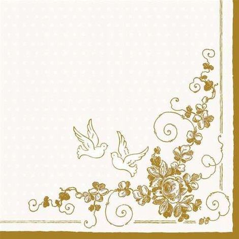 Hochzeitsservietten, 33x33 cm, 20 Stück, 1 Packung.
