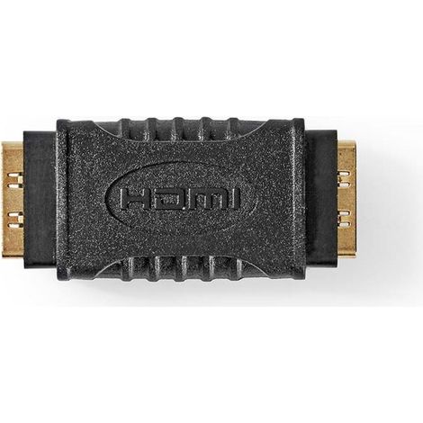 Adaptador hdmi hdmi hembra hdmi hembra chapado en oro recto abs negro 1 pc caja