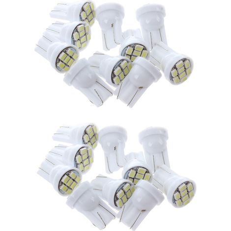 T10 W5W 8 SMD LED Blanc - L'Ampoule Lumineuse L'Ampoule Interieure 12V 20 Pieces Par Un Paquet (1/2)