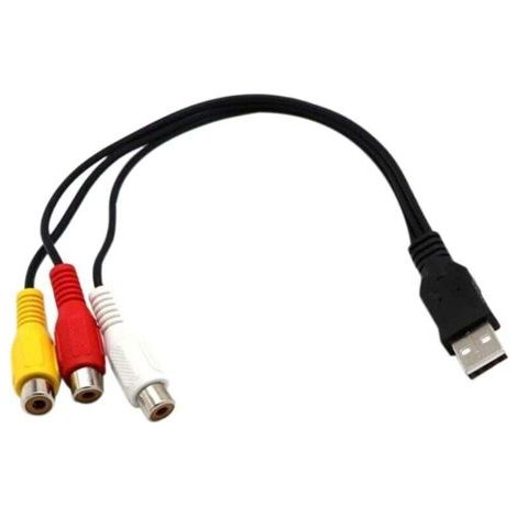Câble USB Vers 3RCA USB Vers 3 RCA Rgb VidéO AV Composite Adaptateur Convertisseur Câble Cordon Connecteur Plomb Convient pour TV PC DVR