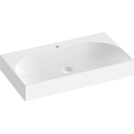 Ravak Lite - Lavabo 80x45 cm, sans trop-plein, trou pour robinetterie, blanc XJX01280005