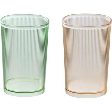 BUNTHAUS CSPARKV Lot de 2 verres incassables, gobelets de salle de bain, porte-brosse à dents en plastique, gobelets de salle de bain, porte-pinceaux de maquillage, lot de 2 verres à boire réutilisabl